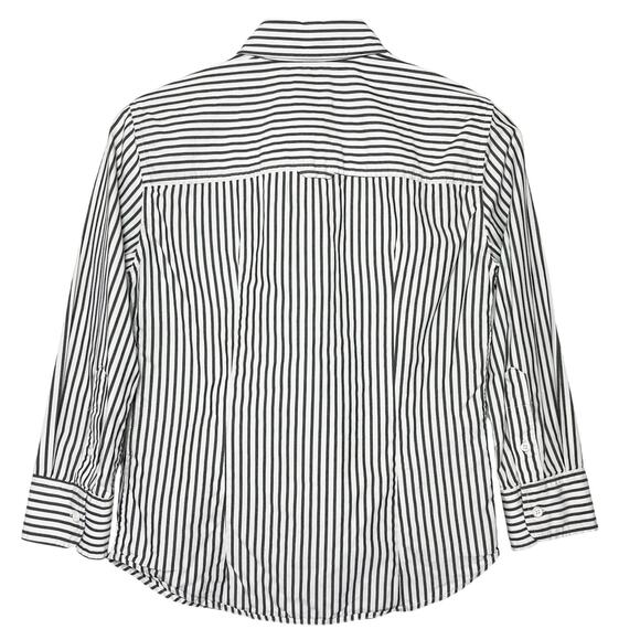 BAND OF OUTSIDERS Women’s 3/4 Sleeve Black and White Striped Blouse - Picture 4 of 4